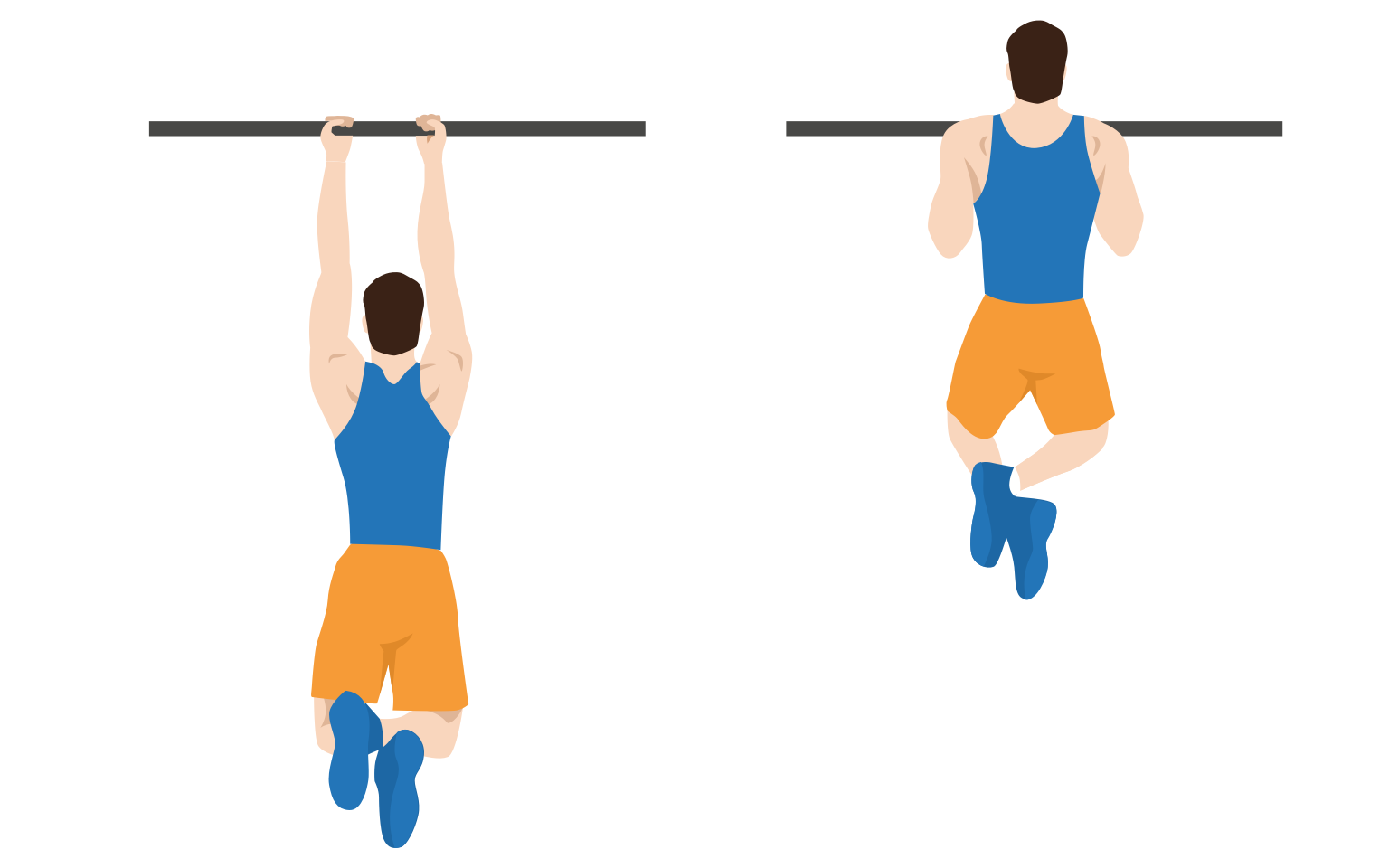 Diagram showing chin-ups