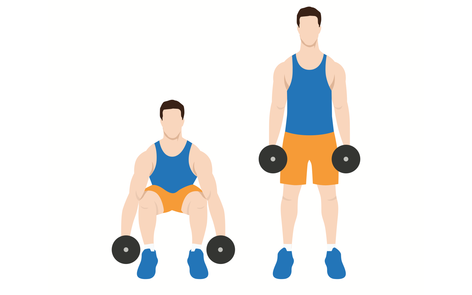 Diagram - how to do a dumbbell deadlift