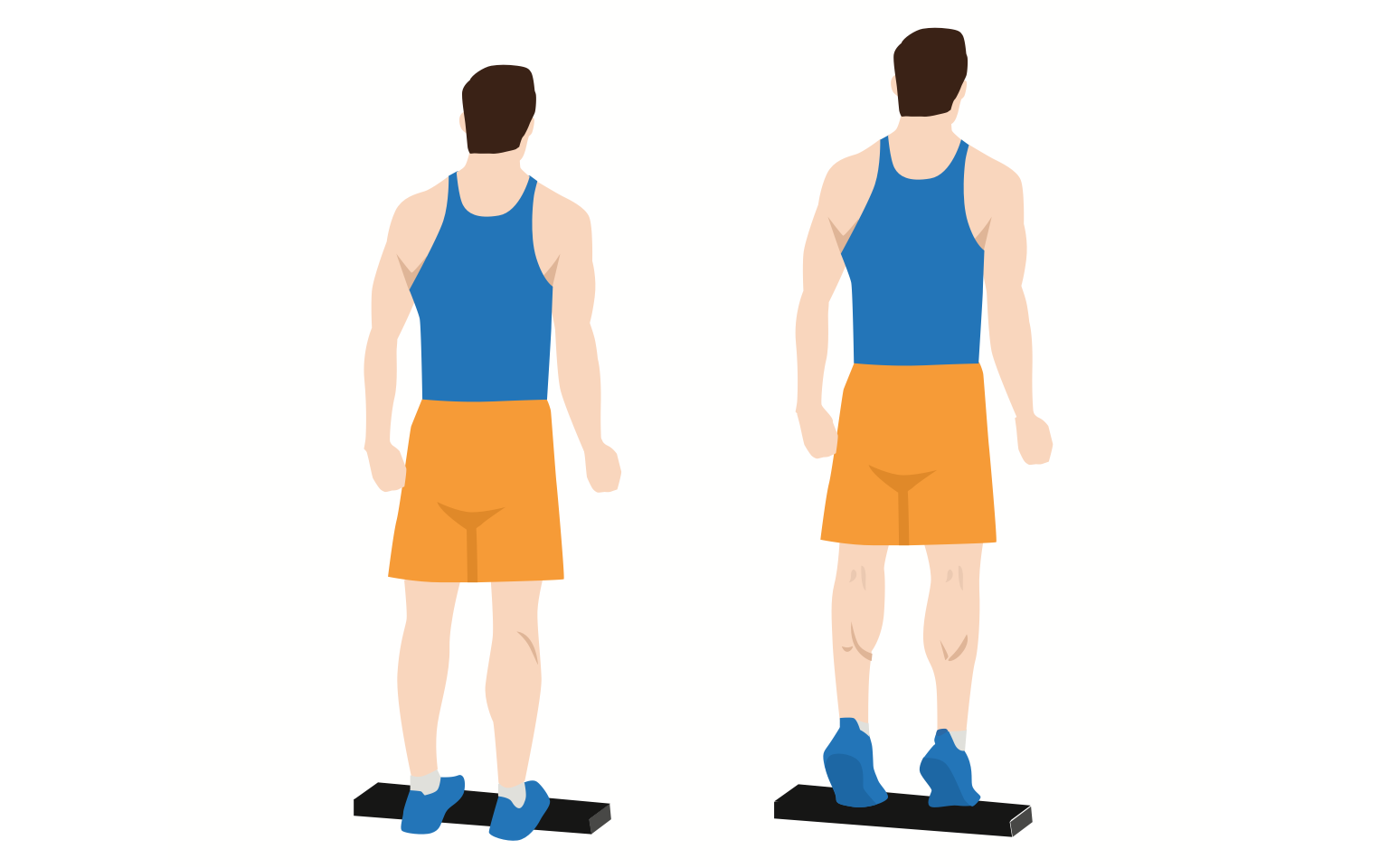 Diagram - how to do a raised step calf raise