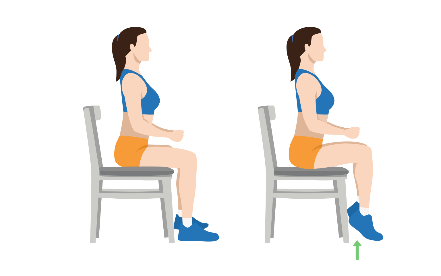 Wall sit with online calf raise