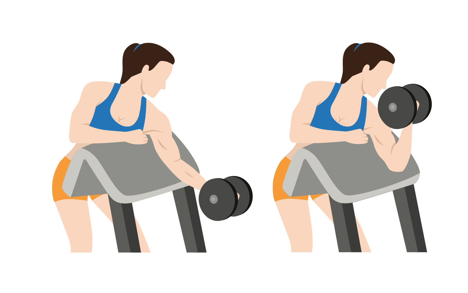 illustration - Single arm preacher curls