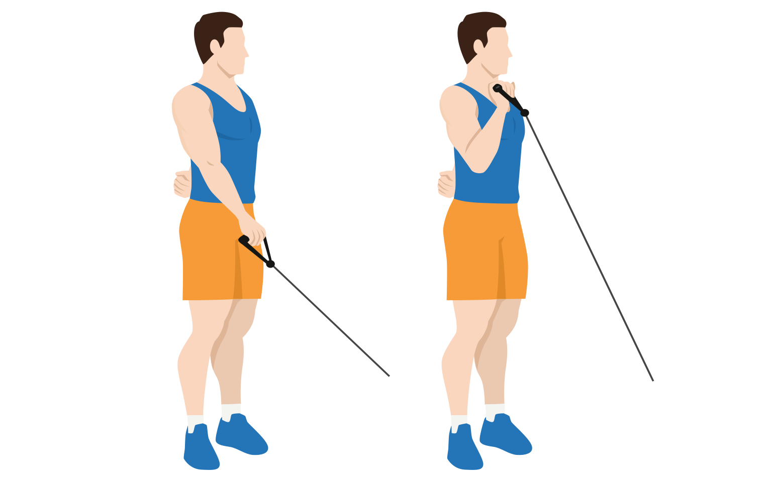 Single arm reverse cable curls