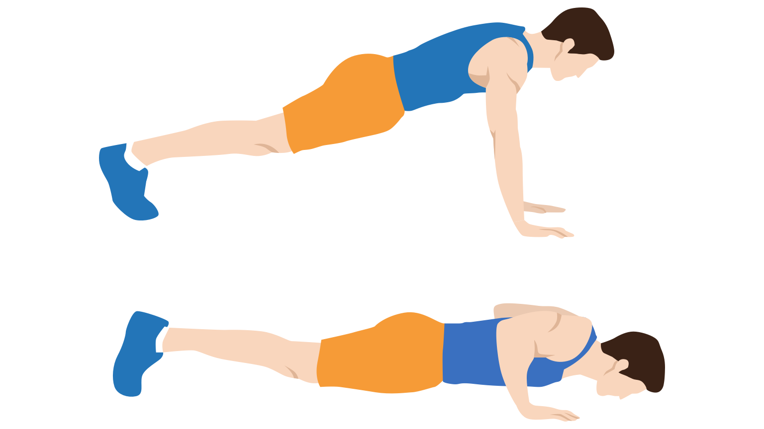 Diagram showing push-ups