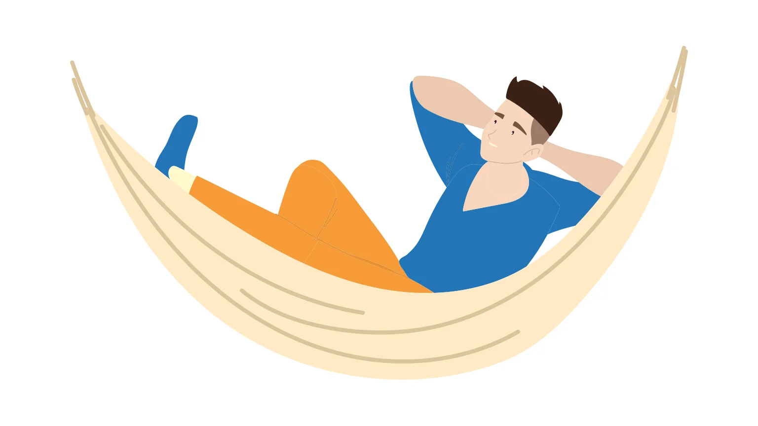 Man rests in a hammock