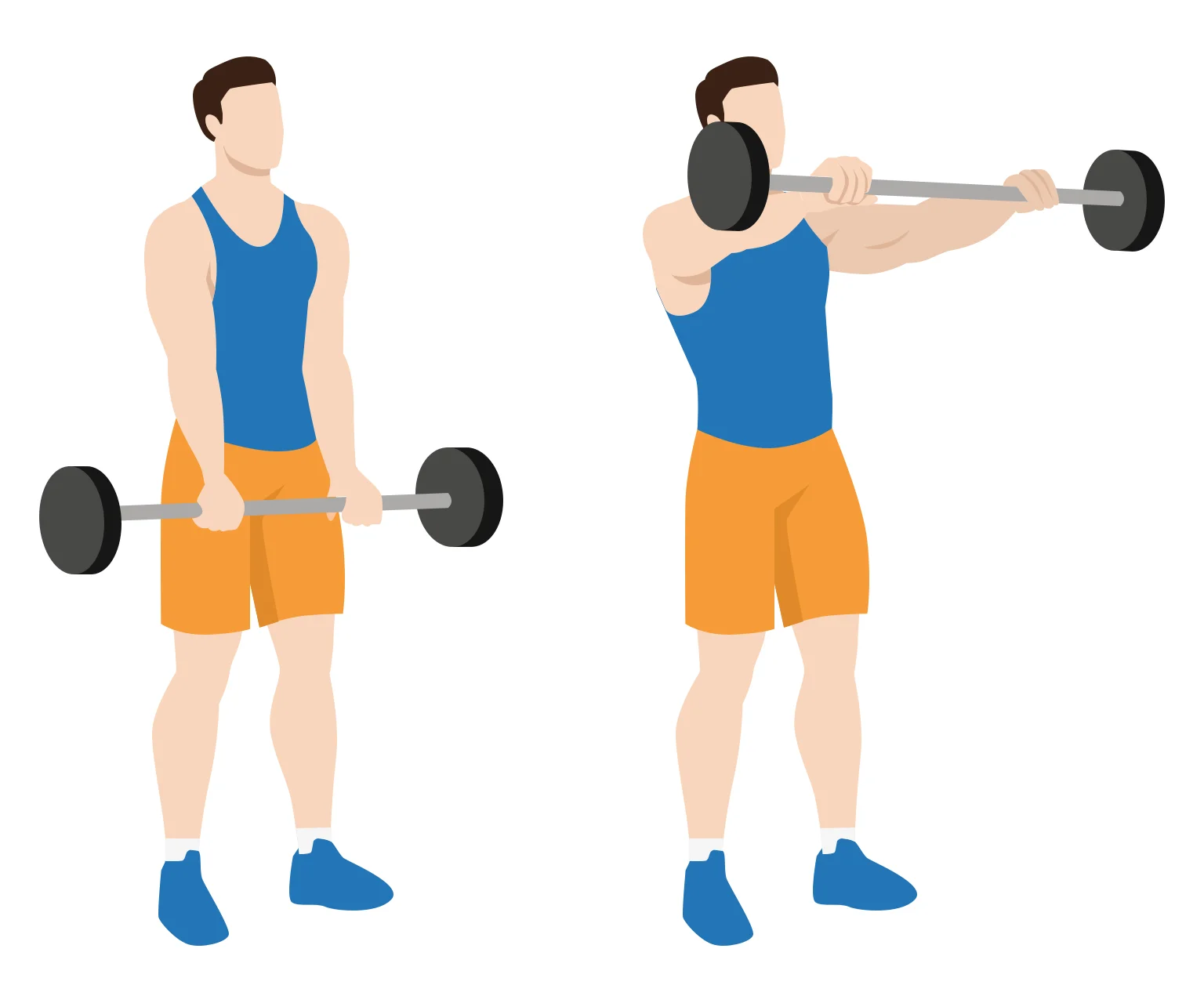illustration - How to do a barbell front raise
