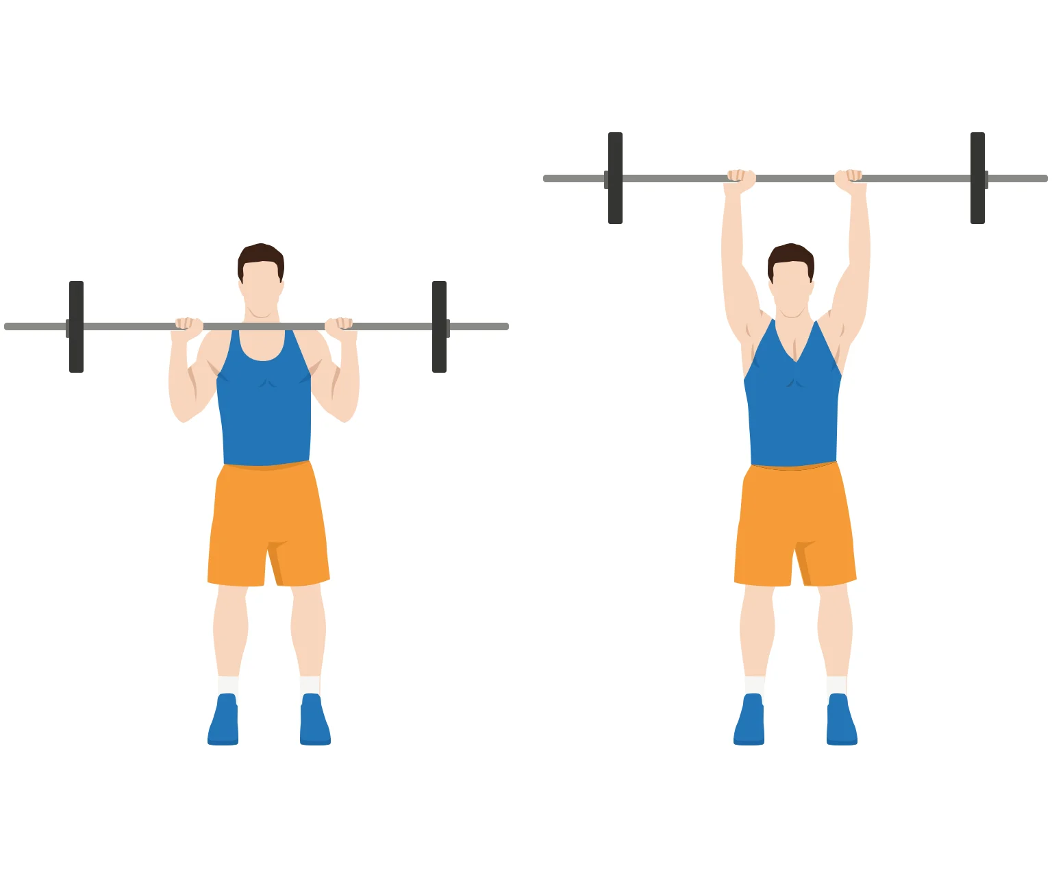 diagram - How to do a barbell shoulder press
