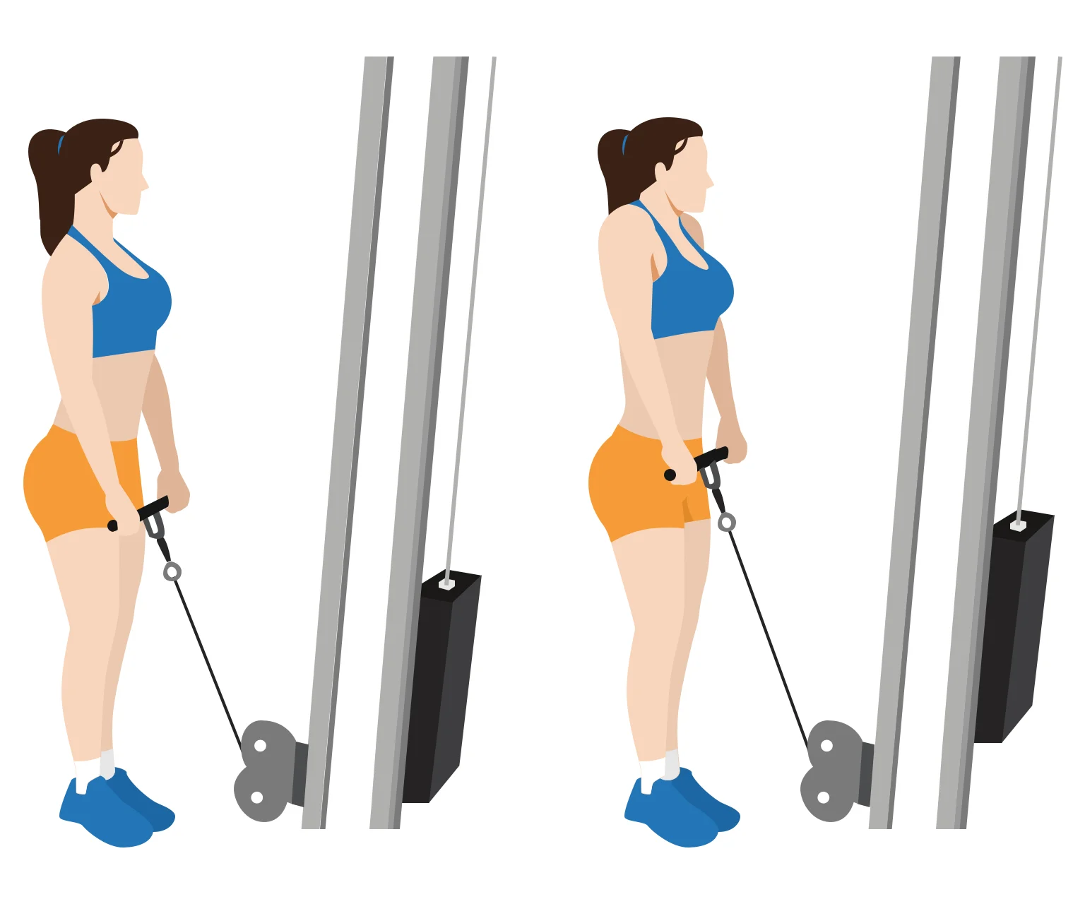 illustration - How to do cable shrugs
