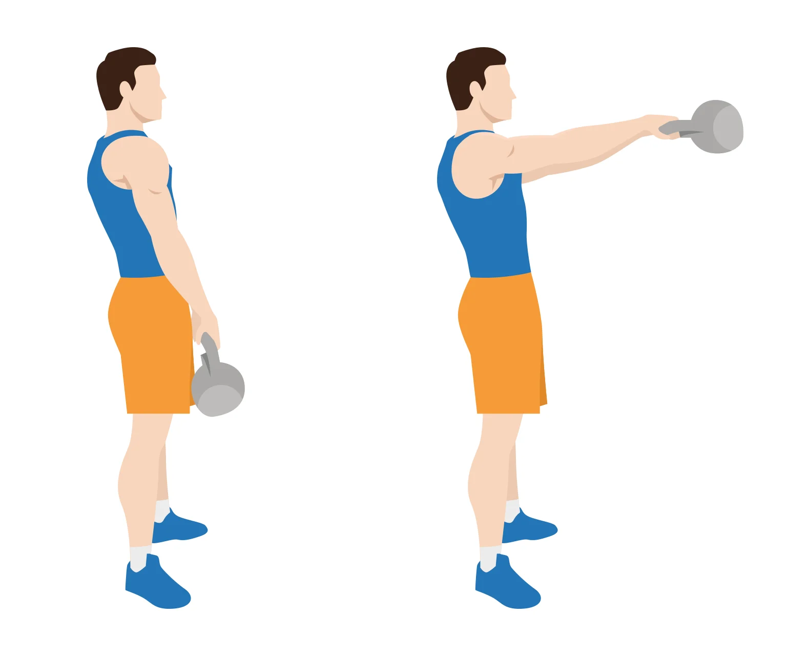 illustration - How to do kettlebell front raises