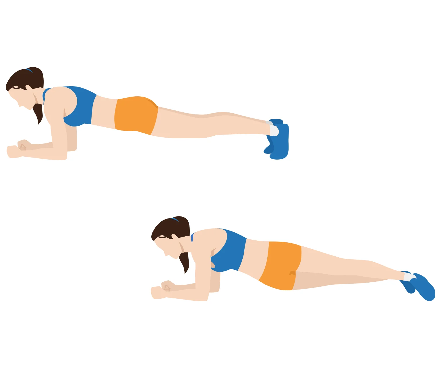 diagram - How to do plank hip dips