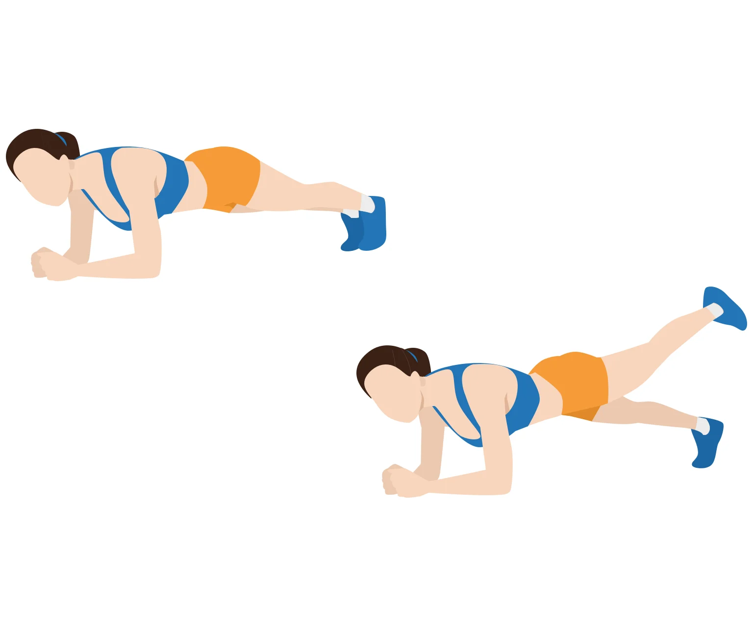 diagram - How to do plank leg lifts