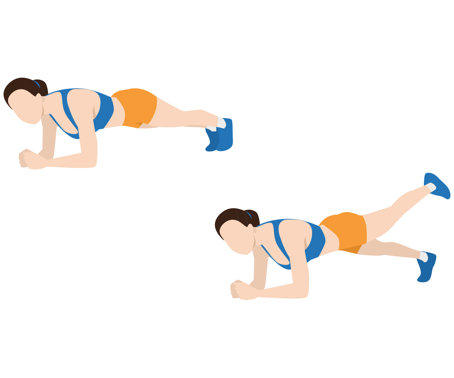 diagram - How to do plank leg lifts