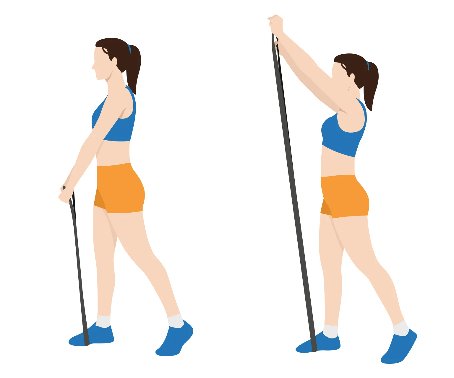 illustration - How to do resistance band front raises
