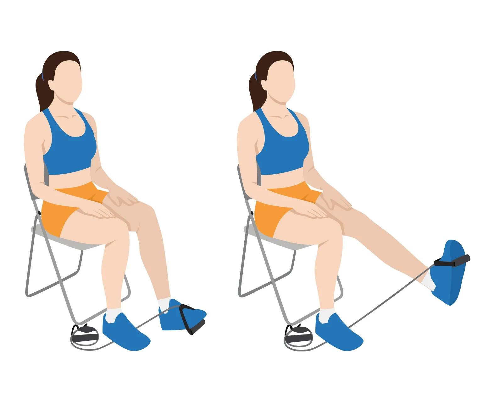 illustration - How to do resistance band leg extensions