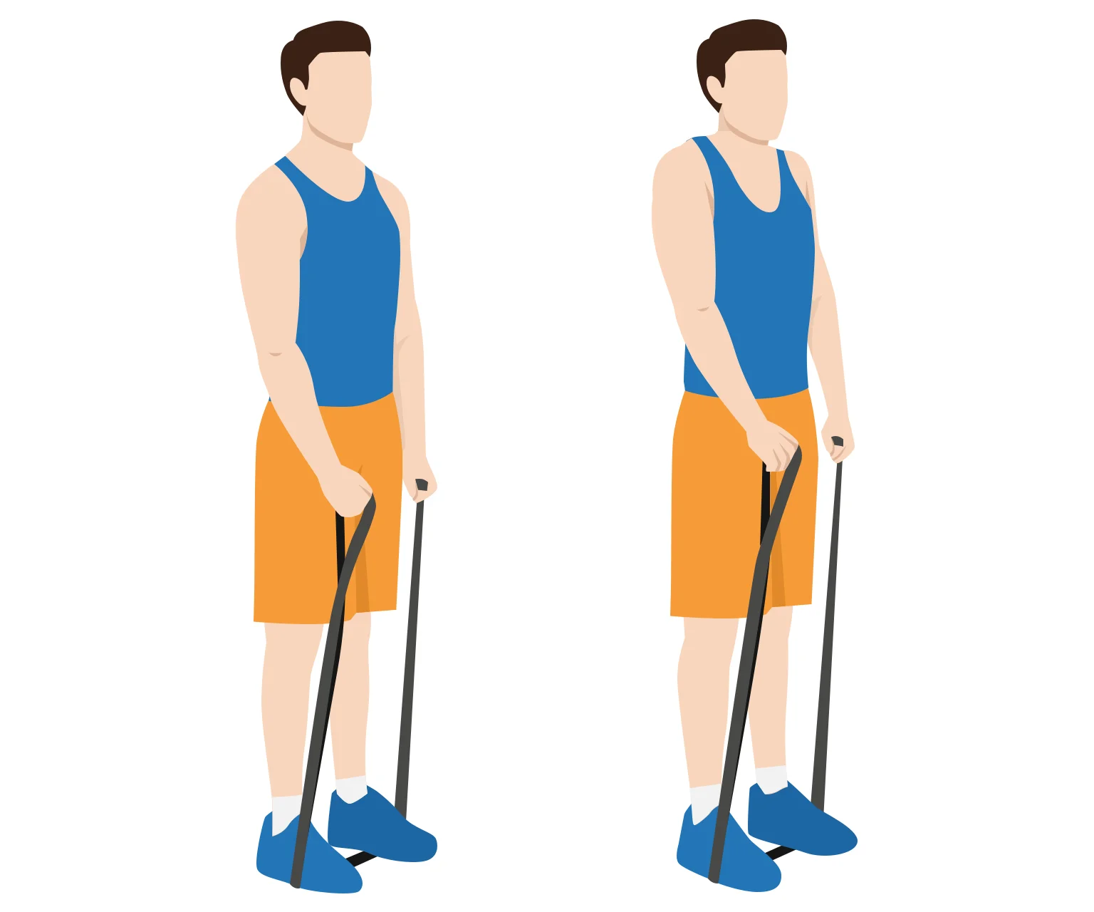 illustration - How to do resistance band shrugs