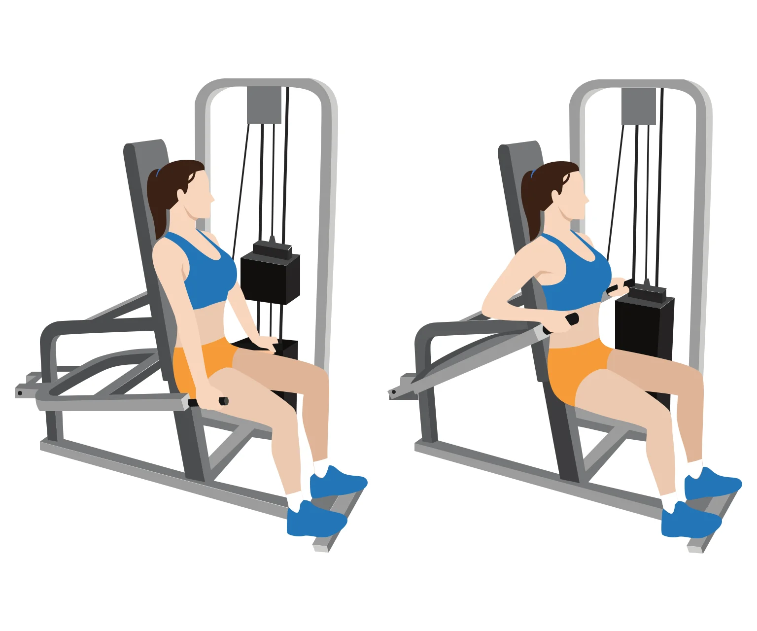 illustration - How to do seated machine tricep dips
