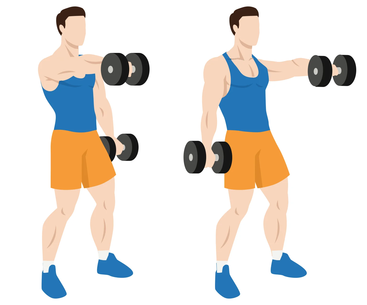 illustration - How to do single-arm dumbbell raises