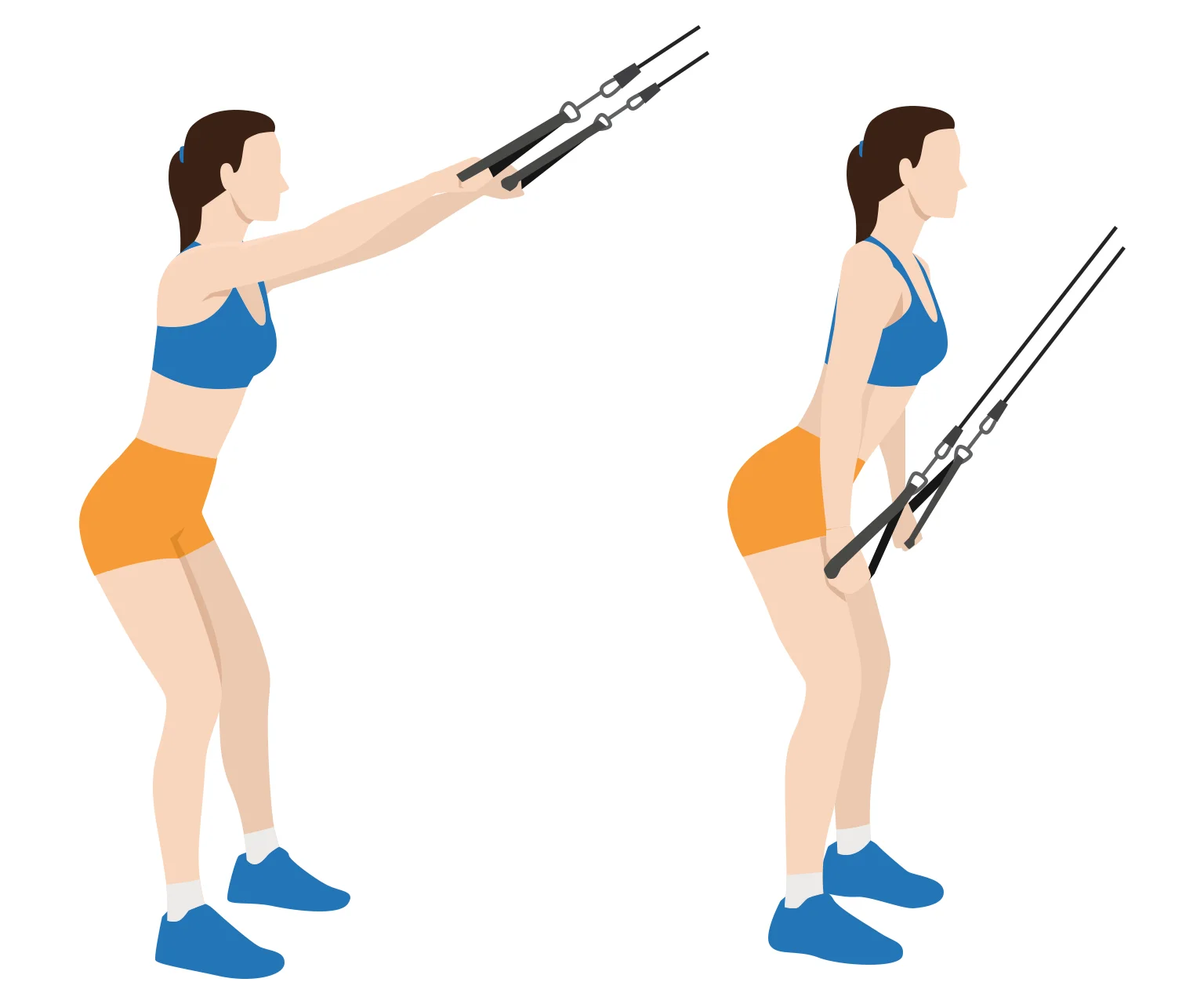 diagram - How to do a straight arm rope lat pulldown