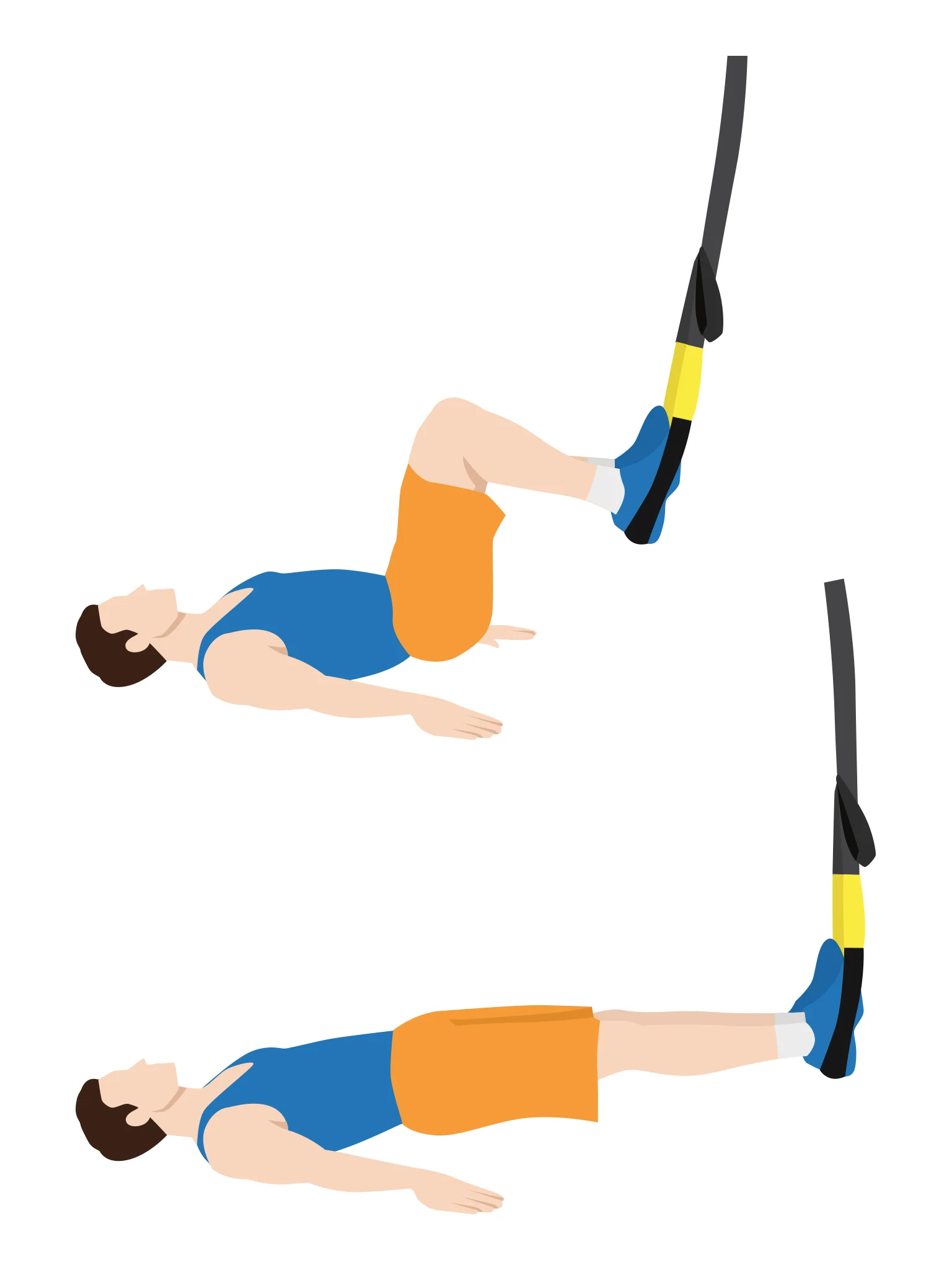 Illustration - How to do a TRX leg curl