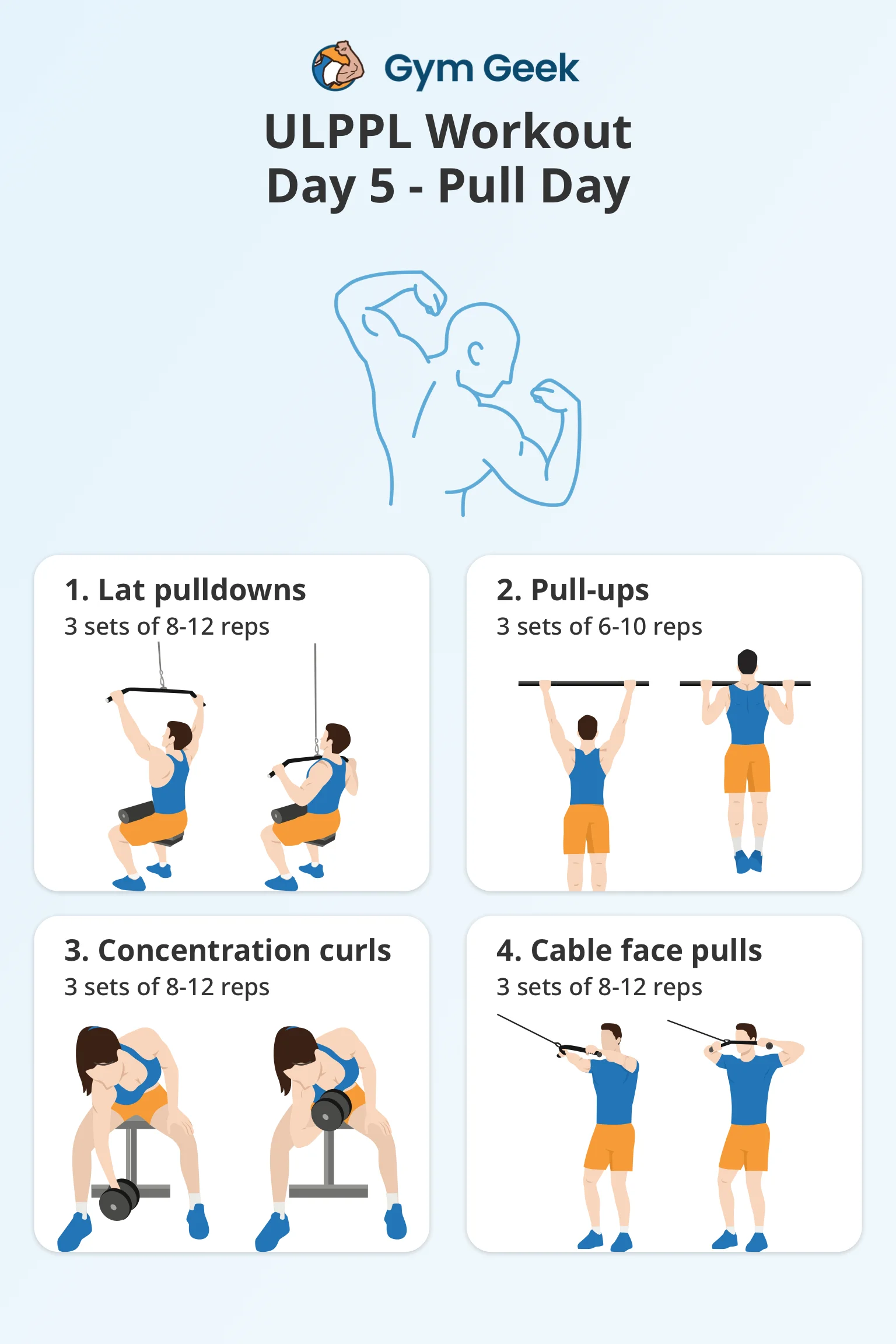 infographic - ULPPL (Upper Lower Push Pull Legs) - Day 5: Pull Day