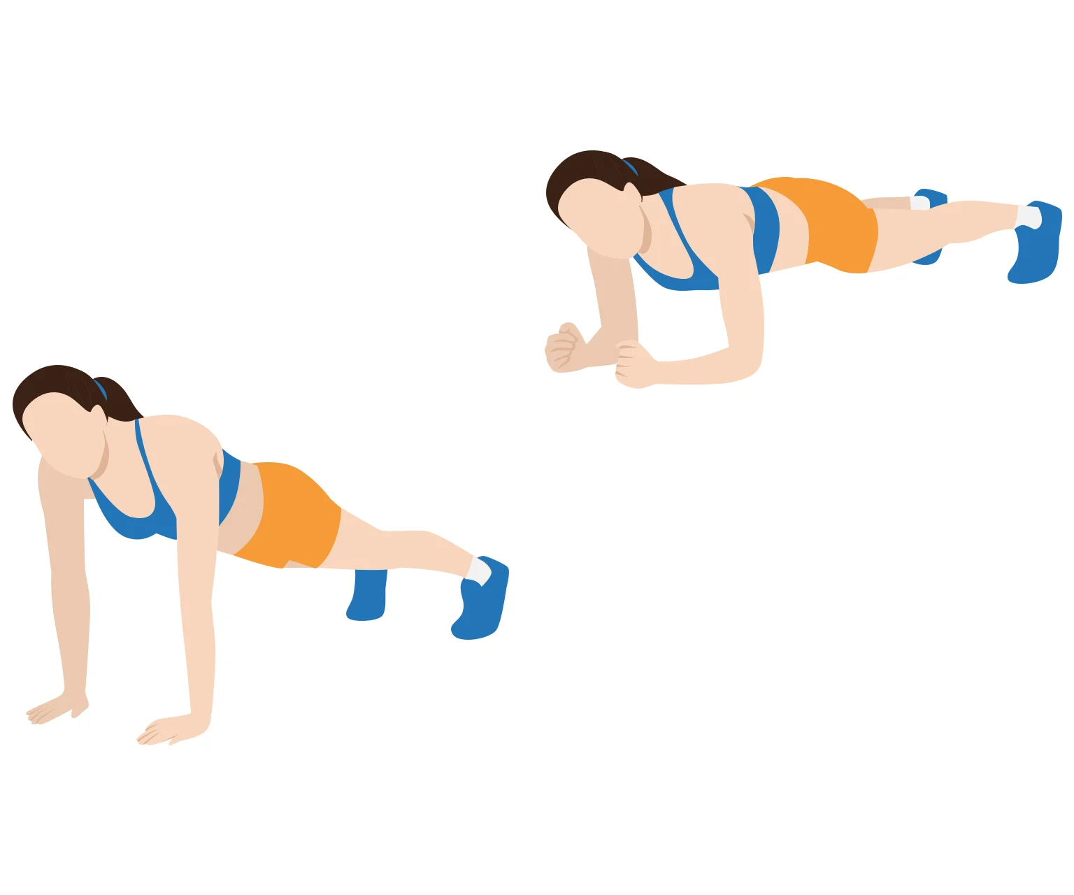 diagram - How to do an up-down plank
