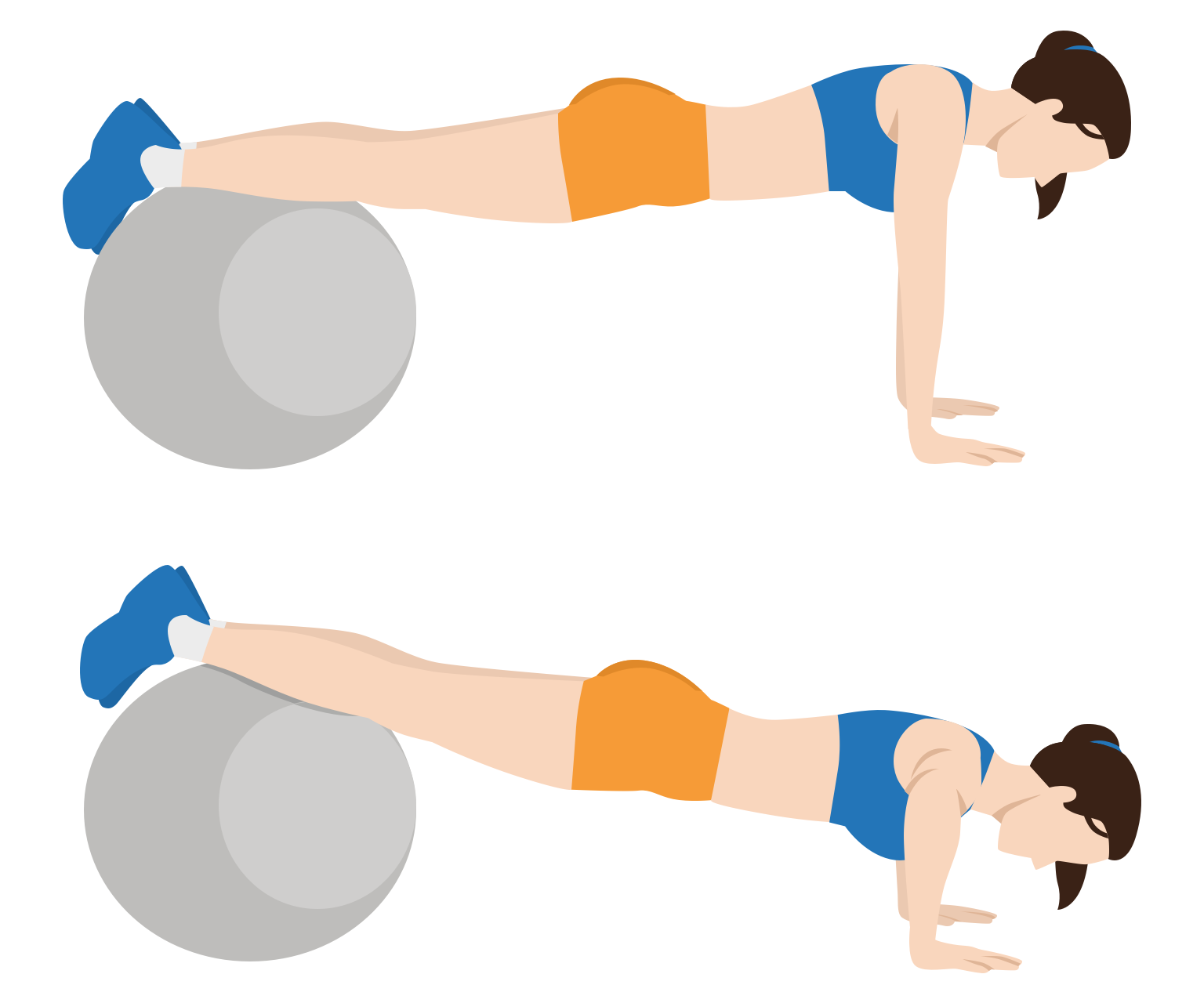 illustration - How to do stability ball push-ups